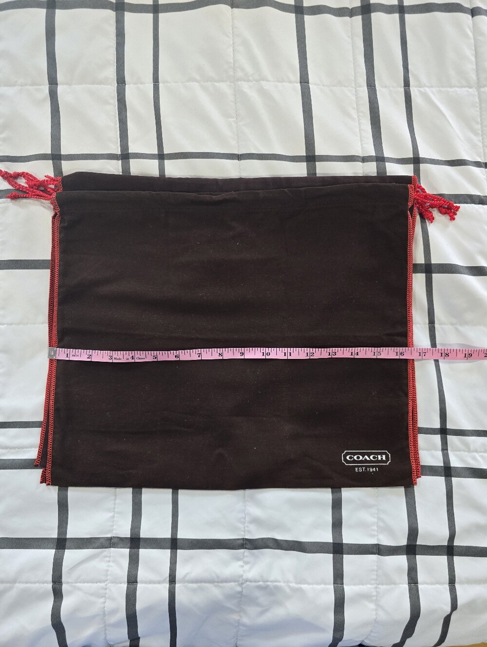 NEW COACH Set of 5 Brown Red Dust Bags 16.5 x 13.5 Handbag Storage - Picture 6 of 6